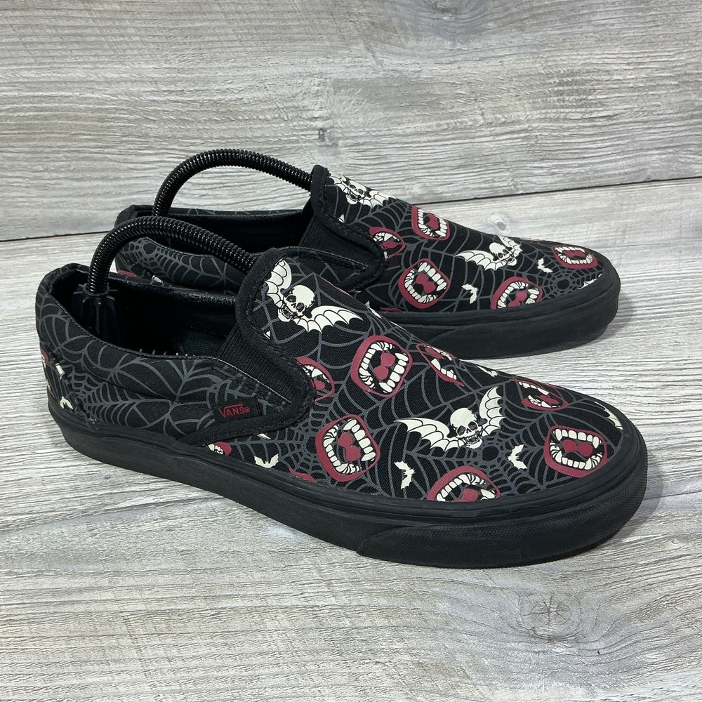 Vans Fright Bat Skull Vampire Glow in the Dark Sneakers Size Mens 9 Womens 10.5